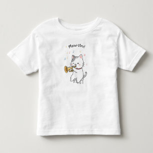 Funny Trumpet Cat – Cute Feline Jazz Musician Toddler T-Shirt