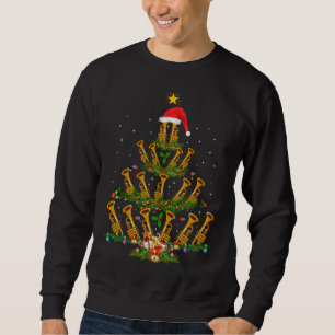Funny Trumpet Lover Xmas Lighting Trumpet Christma Sweatshirt