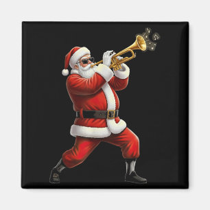Funny Trumpet Santa Christmas Graphic Player Trump Magnet