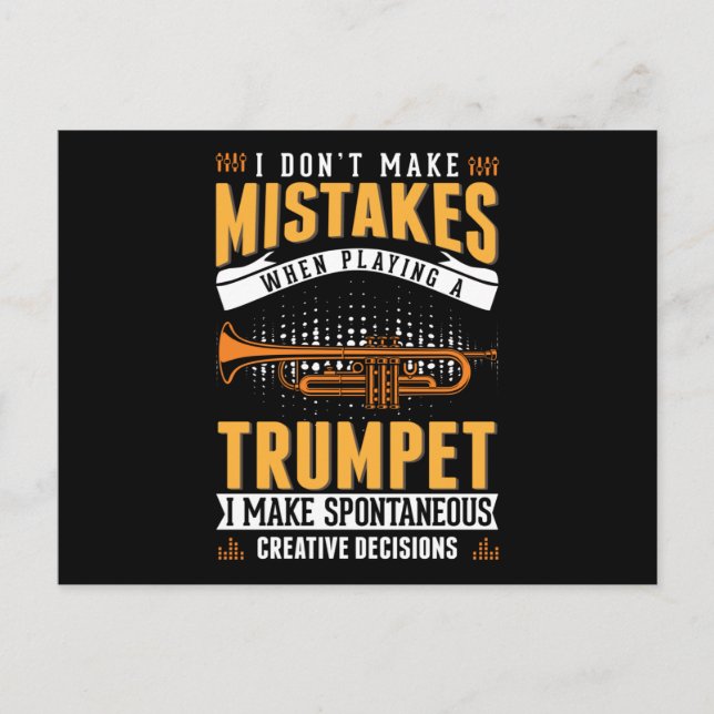 Funny Trumpeter Humourous Trumpet Player Postcard (Front)