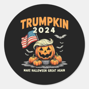 Funny Trumpkin 2024 Trump Make Halloween Great Aga Classic Round Sticker