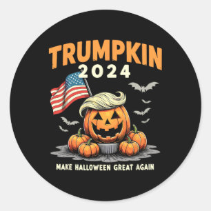Funny Trumpkin 2024 Trump Make Halloween Great Aga Classic Round Sticker
