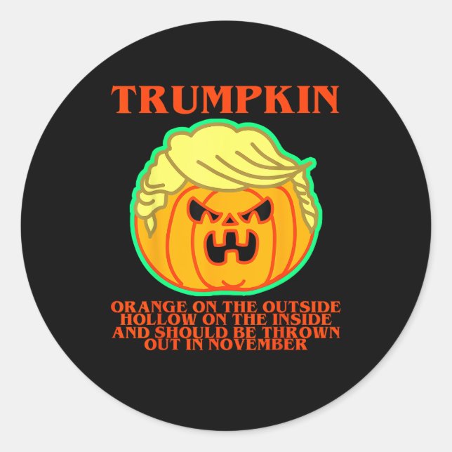 Funny Trumpkin Classic Round Sticker (Front)