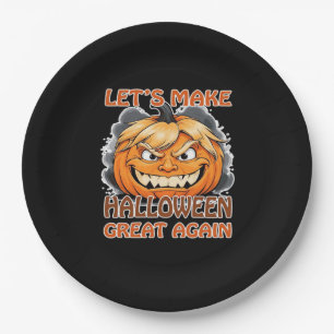 Funny Trumpkin - Let's Make Halloween Great Again Paper Plate