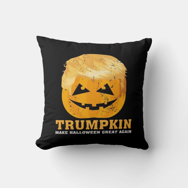 Funny Trumpkin Make Halloween Great Again Cushion (Front)