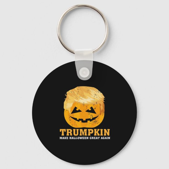 Funny Trumpkin Make Halloween Great Again Key Ring (Front)