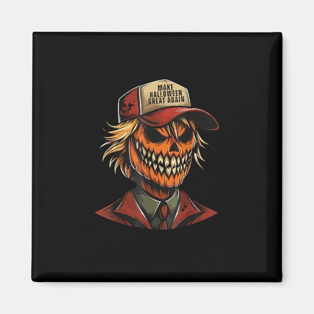 Funny Trumpkin Pumpkin Skeleton Make Halloween Gre Magnet (Front)