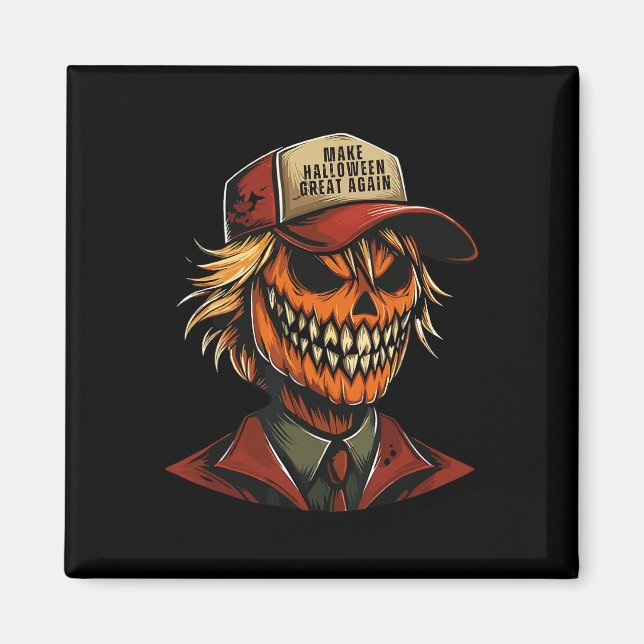 Funny Trumpkin Pumpkin Skeleton Make Halloween Gre Magnet (Front)