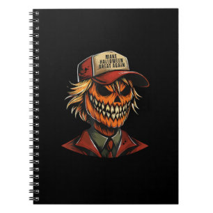 Funny Trumpkin Pumpkin Skeleton Make Halloween Gre Notebook
