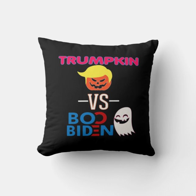 Funny Trumpkin Vs Boo Biden Halloween Design Class Cushion (Front)