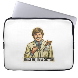 Funny Trust Me I'm A Doctor Hand Saw Pocket Meme Laptop Sleeve