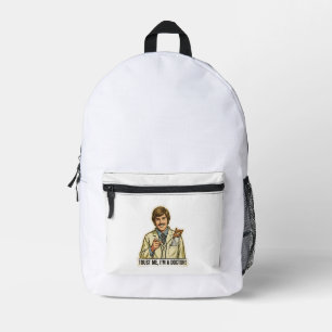 Funny Trust Me I'm A Doctor Hand Saw Pocket Meme Printed Backpack