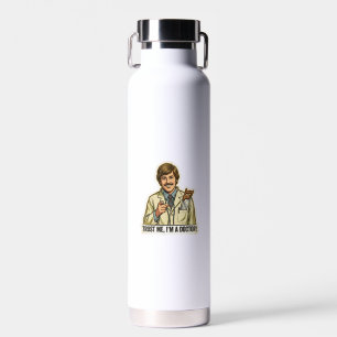 Funny Trust Me I'm A Doctor Hand Saw Pocket Meme Water Bottle