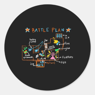 Funny Ttle Plan Home Kids Hand Dawn Alone Christma Classic Round Sticker