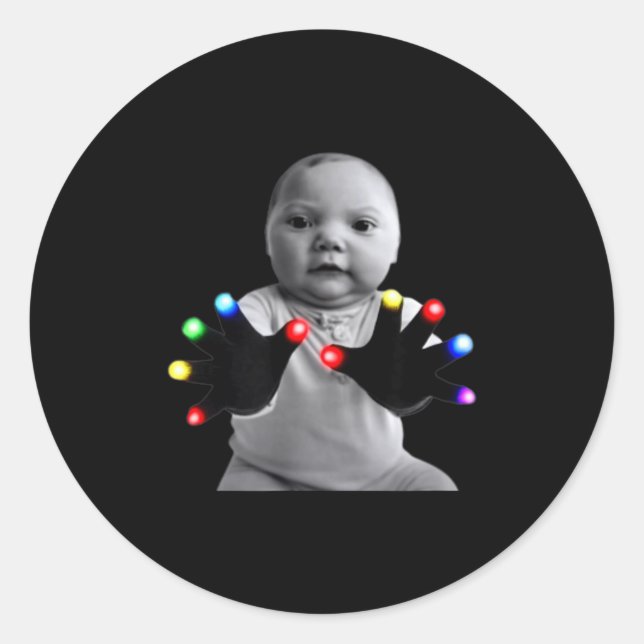 Funny Tuff Baby Ai Gloving Meme  Classic Round Sticker (Front)