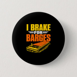 Funny tugboat captain harbour barges boat operator 6 cm round badge