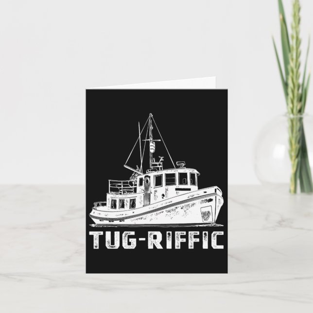 Funny Tugboat Towboat Tug Boating Pun  Card (Front)