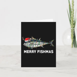 Funny Tuna Fish Christmas Santa Claus Xmas Fisherm Card