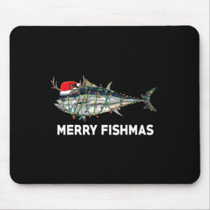 Funny Tuna Fish Christmas Santa Claus Xmas Fisherm Mouse Pad