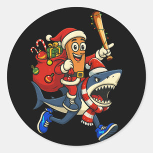 Funny Tung Tung Sahur Riding Tralala Xmas Italian Classic Round Sticker