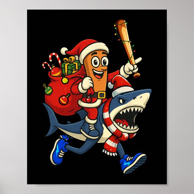 Funny Tung Tung Sahur Riding Tralala Xmas Italian  Poster (Front)