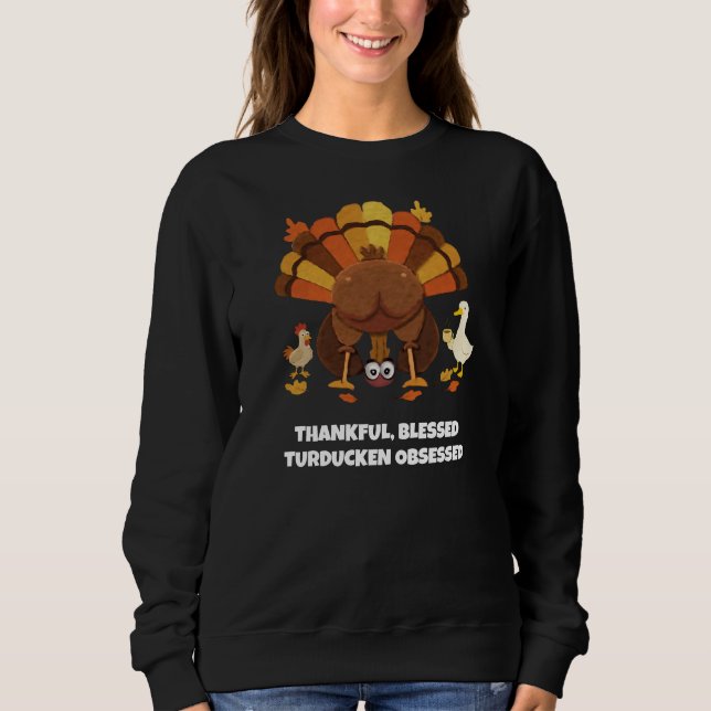 Funny Turducken Thanksgiving Sweatshirt (Front)