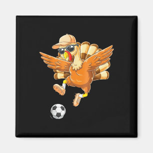 Funny Turkey Bicycle Kick Soccer Thanksgiving Boys Magnet