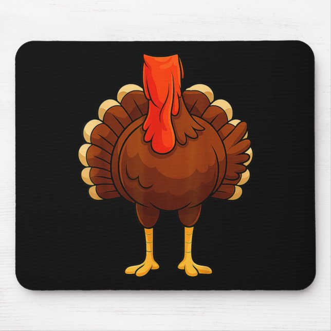 Funny Turkey Body Costume Thanksgiving Men Women K Mouse Pad (Front)