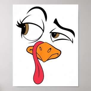 Funny Turkey Cool Turkey Thanksgiving Costume Men  Poster