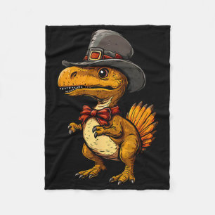 Funny Turkey Dinosaur Thanksgiving Cute Turkeysaur Fleece Blanket