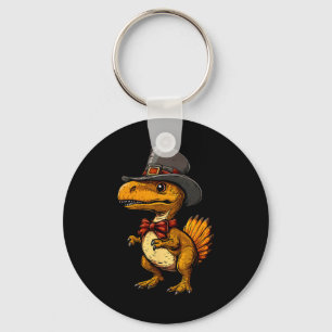 Funny Turkey Dinosaur Thanksgiving Cute Turkeysaur Key Ring