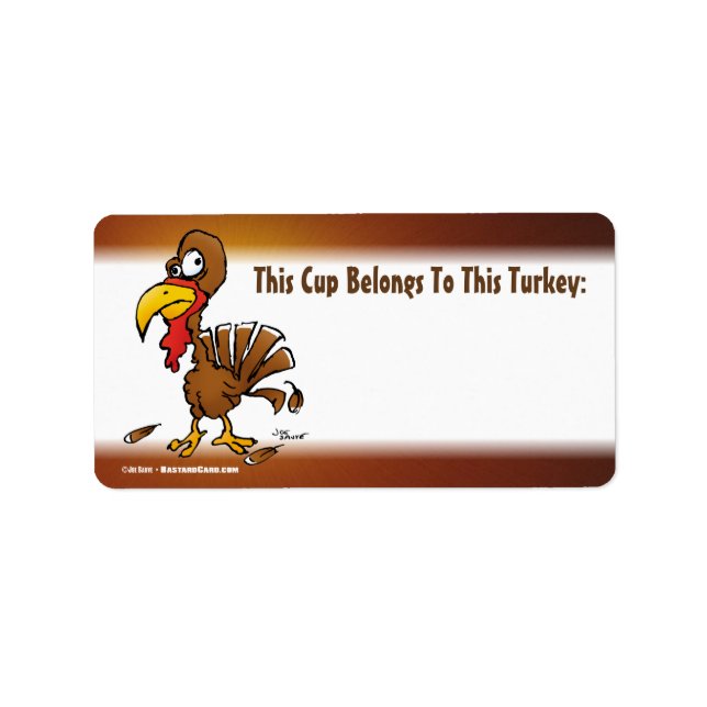 Funny Turkey Drink Cup Labels (Front)