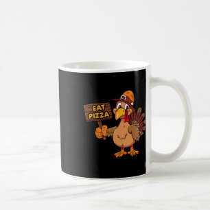 Funny Turkey Eat Pizza Family Thanksgiving Women M Coffee Mug