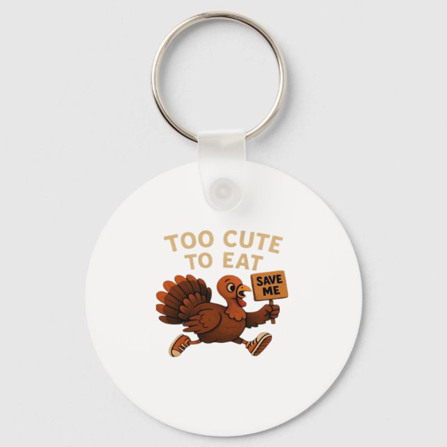 Funny Turkey Escape Oversized T-Shirt.png Key Ring (Front)