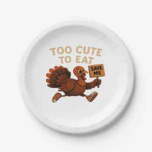 Funny Turkey Escape Oversized T-Shirt.png Paper Plate