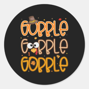 Funny Turkey Face Thanksgiving Gobble Shirts Holid Classic Round Sticker