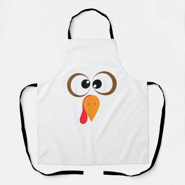 Funny Turkey Family Thanksgiving Turkey Face Frien Apron (Front)