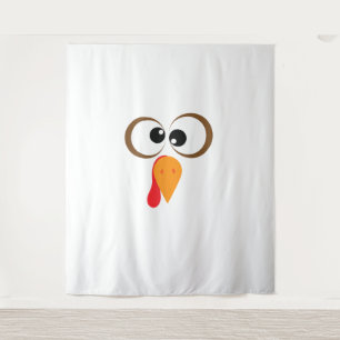 Funny Turkey Family Thanksgiving Turkey Face Frien Tapestry