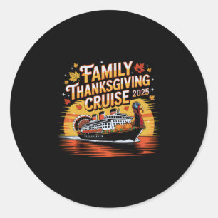 Funny Turkey Fan Matching Family Thanksgiving Crui Classic Round Sticker