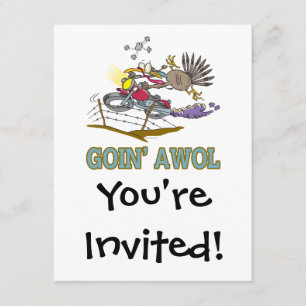 funny turkey going AWOL Invitation