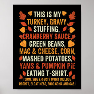 Funny turkey gravy green beans pumpkin poster