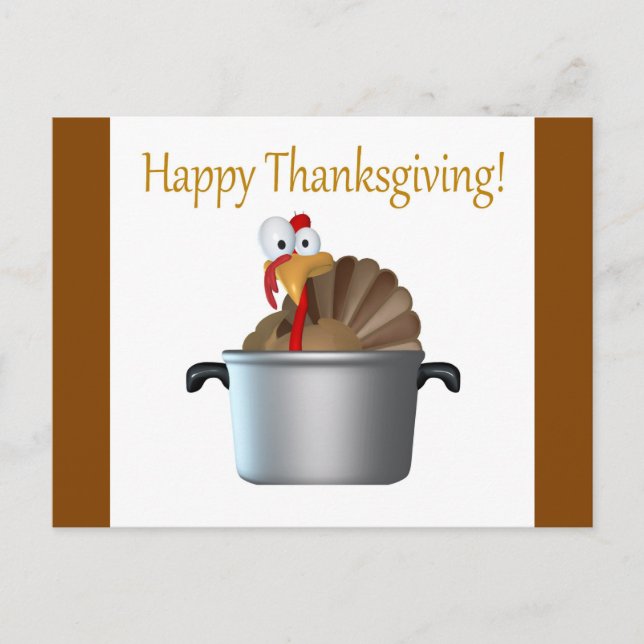 Funny Turkey, Happy Thanksgiving Day Holiday Postcard (Front)