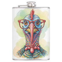 Funny Turkey in Glasses Cartoon Fun