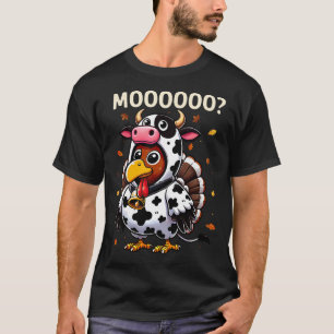 Funny Turkey Moo Cow Thanksgiving Shirts For Men W
