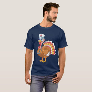 Funny Turkey Nurse Costume Thanksgiving Gift T-Shirt
