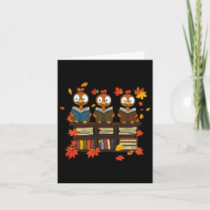 Funny Turkey Reading Book Librarian Bookworm Thank Card