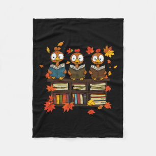 Funny Turkey Reading Book Librarian Bookworm Thank Fleece Blanket