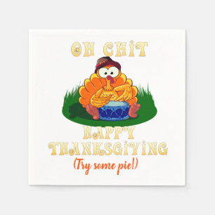 Funny Turkey Realises It's Thanksgiving!  Napkin