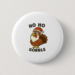 Funny Turkey Santa Christmas Thanksgiving Humor Ho 6 Cm Round Badge