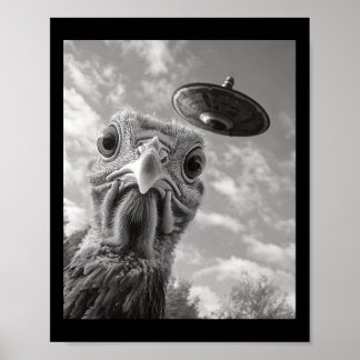Funny Turkey Selfie Ufo Thanksgiving  Poster